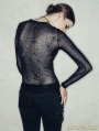 Black Spider Web Gothic Long Sleeves Shirt for Women