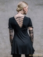 Black Long Sleeves Lace Gothic Shirt for Women