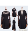 Black Long Sleeves Lace Gothic Shirt for Women