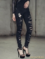 Black Denim Gothic Punk Pants for Women