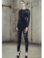 Black Denim Gothic Punk Pants for Women