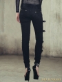 Black Denim Gothic Punk Pants for Women