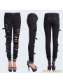 Black Denim Gothic Punk Pants for Women