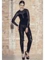 Black Knitting Hole Gothic Punk Legging for Women