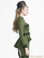 Green Gothic Uniform Style Shirt for Women