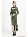 Green Gothic Uniform Style Shirt for Women