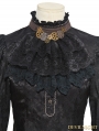 Black Jacquard Long Sleeves Steampunk Shirt for Women 
