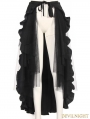 Black Irregular Steampunk Long Skirt