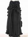 Black Irregular Steampunk Long Skirt