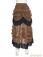 Brown High-Low Lace Steampunk Skirt