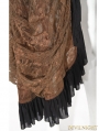 Brown High-Low Lace Steampunk Skirt