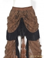 Brown High-Low Lace Steampunk Skirt