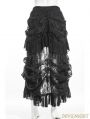 Black High-Low Lace Steampunk Skirt