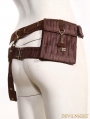 Brown Leather Steampunk Belt with Pocket Bag