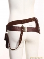 Brown Leather Steampunk Belt with Pocket Bag