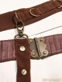 Brown Leather Steampunk Belt with Pocket Bag