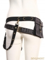 Black Leather Steampunk Belt with Pocket Bag