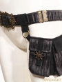 Black Leather Steampunk Belt with Pocket Bag