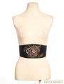 Brown Steampunk Leather Style Clock Belt