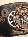 Brown Steampunk Leather Style Clock Belt