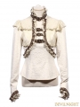 White Long Sleeves Steampunk T-Shirt for Women