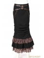 Black Cotton Mermaid Steampunk Long Skirt