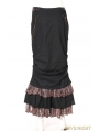 Black Cotton Mermaid Steampunk Long Skirt