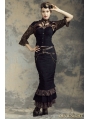 Black Cotton Mermaid Steampunk Long Skirt