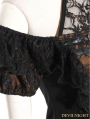Black Steampunk Halter Short Sleeves Shirt for Women