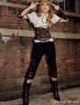 Steampunk Slim Calf Length Trousers for Women