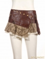 Brown Steampunk Short Skirt with Waist Bag