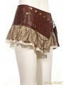 Brown Steampunk Short Skirt with Waist Bag
