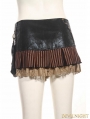 Black Steampunk Short Skirt with Waist Bag