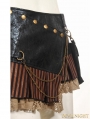 Black Steampunk Short Skirt with Waist Bag