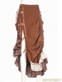 Brown Victorian Steampunk Bustle Long Skirt