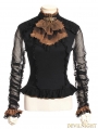 Black Long Sleeve Bowtie Steampunk Shirt