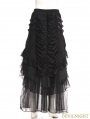 Black Layers Steampunk Long Skirt