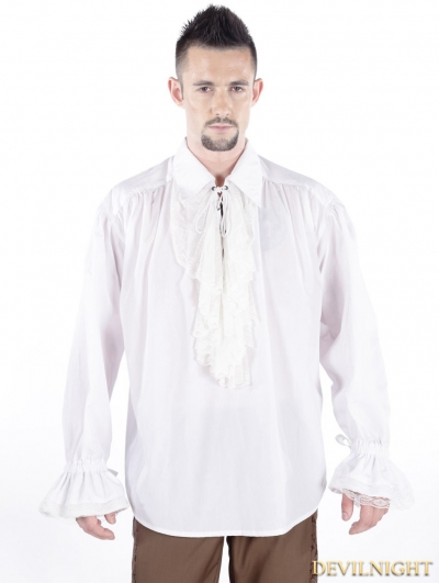 White Vintage Gothic Blouse for Men