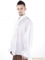 White Vintage Gothic Blouse for Men