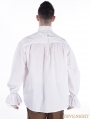 White Vintage High Collar Gothic Blouse for Men