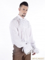 White Vintage Bowtie Gothic Blouse for Men