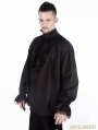 Black Vintage High Collar Gothic Blouse for Men