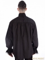 Black Vintage High Collar Gothic Blouse for Men