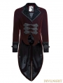 Wine Red Gothic Gentle Jacket with Scissors Tail