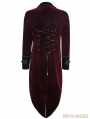 Wine Red Gothic Gentle Jacket with Scissors Tail