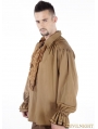 Brown Vintage Steampunk Blouse for Men