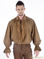 Brown Vintage Steampunk Blouse for Men