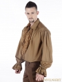 Brown Vintage Steampunk Blouse for Men