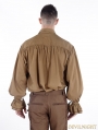 Brown Vintage Steampunk Blouse for Men