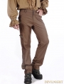 Brown Vintage Steampunk Pants for Men